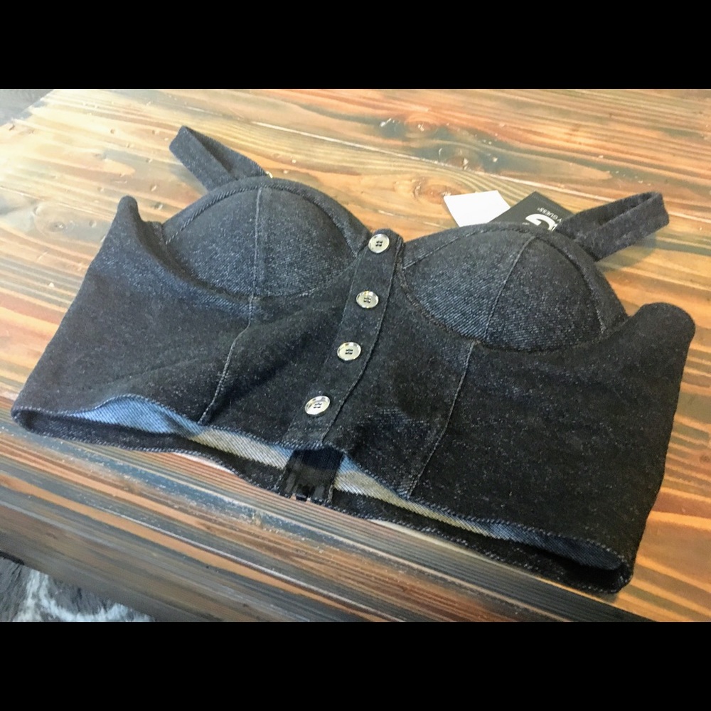 NWT Guess Azayla Crop Bustier | Medium| Black